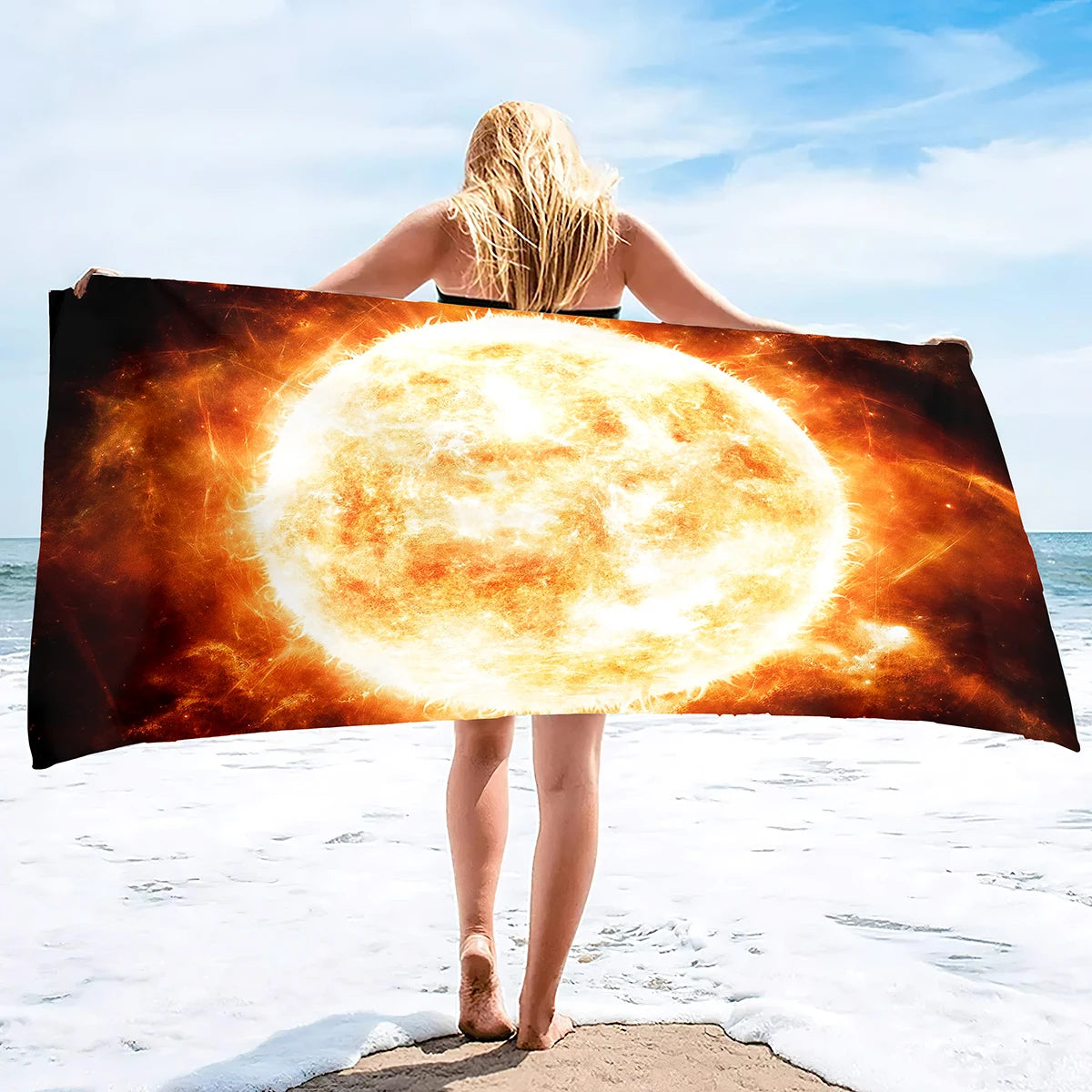 Sun Print Microfiber Beach Towel  Summer Bath Pool Towels Sand Proof Quick Dry Oversized  Accessories for Adults Kids