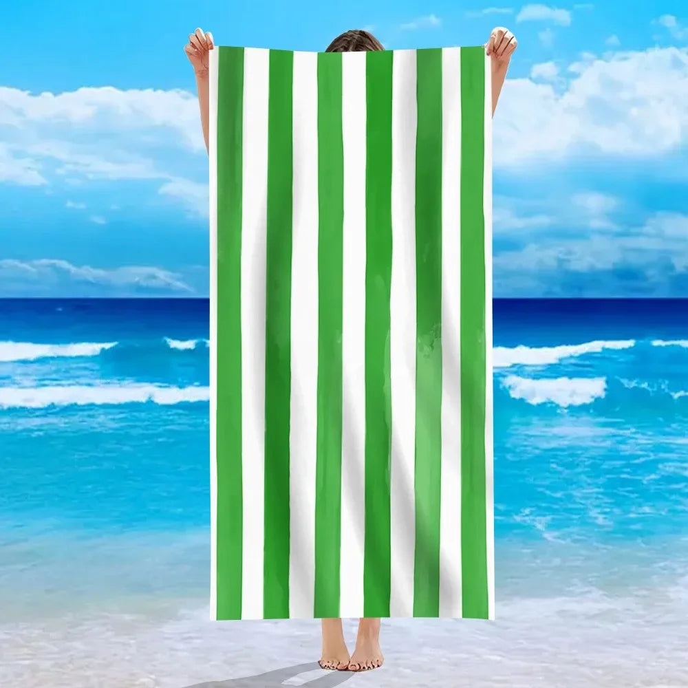 Yellow Stripe Microfiber Beach Towel Quick Fast Dry  Trend Pattern Beach Towel Oversized Blanket Lightweight Towel Bathtowel