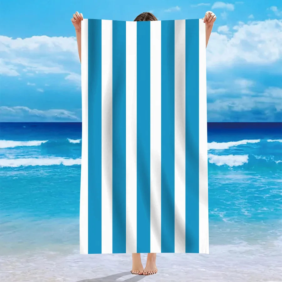 Yellow Stripe Microfiber Beach Towel Quick Fast Dry  Trend Pattern Beach Towel Oversized Blanket Lightweight Towel Bathtowel