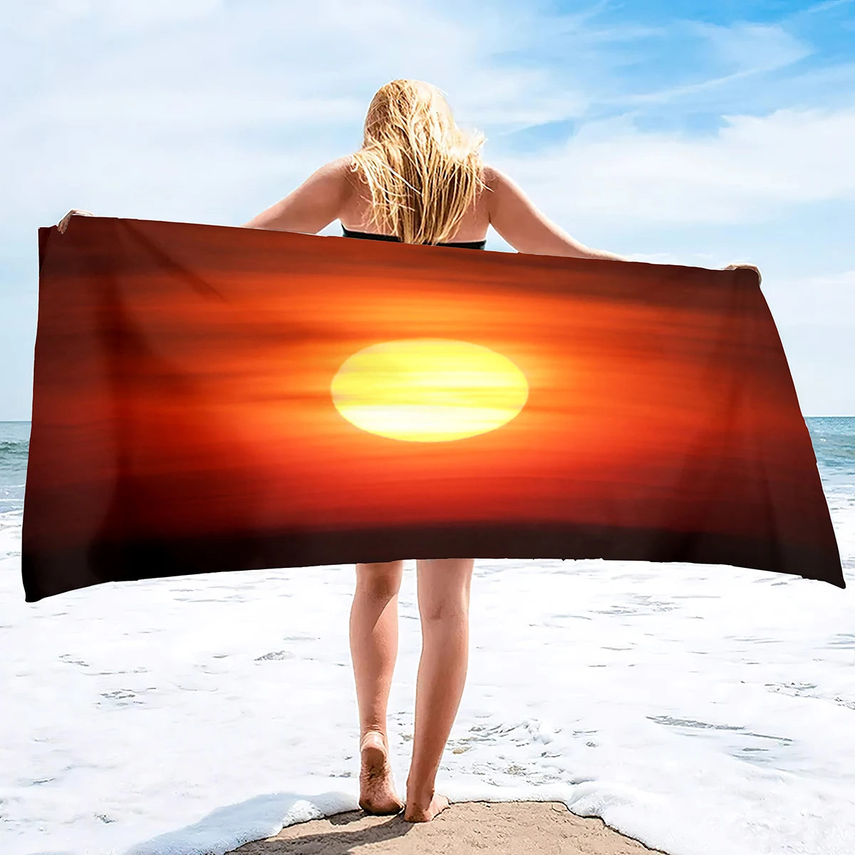 Sun Print Microfiber Beach Towel  Summer Bath Pool Towels Sand Proof Quick Dry Oversized  Accessories for Adults Kids