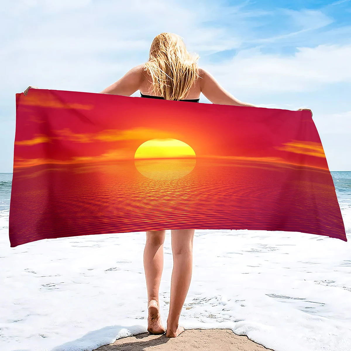 Sun Print Microfiber Beach Towel  Summer Bath Pool Towels Sand Proof Quick Dry Oversized  Accessories for Adults Kids
