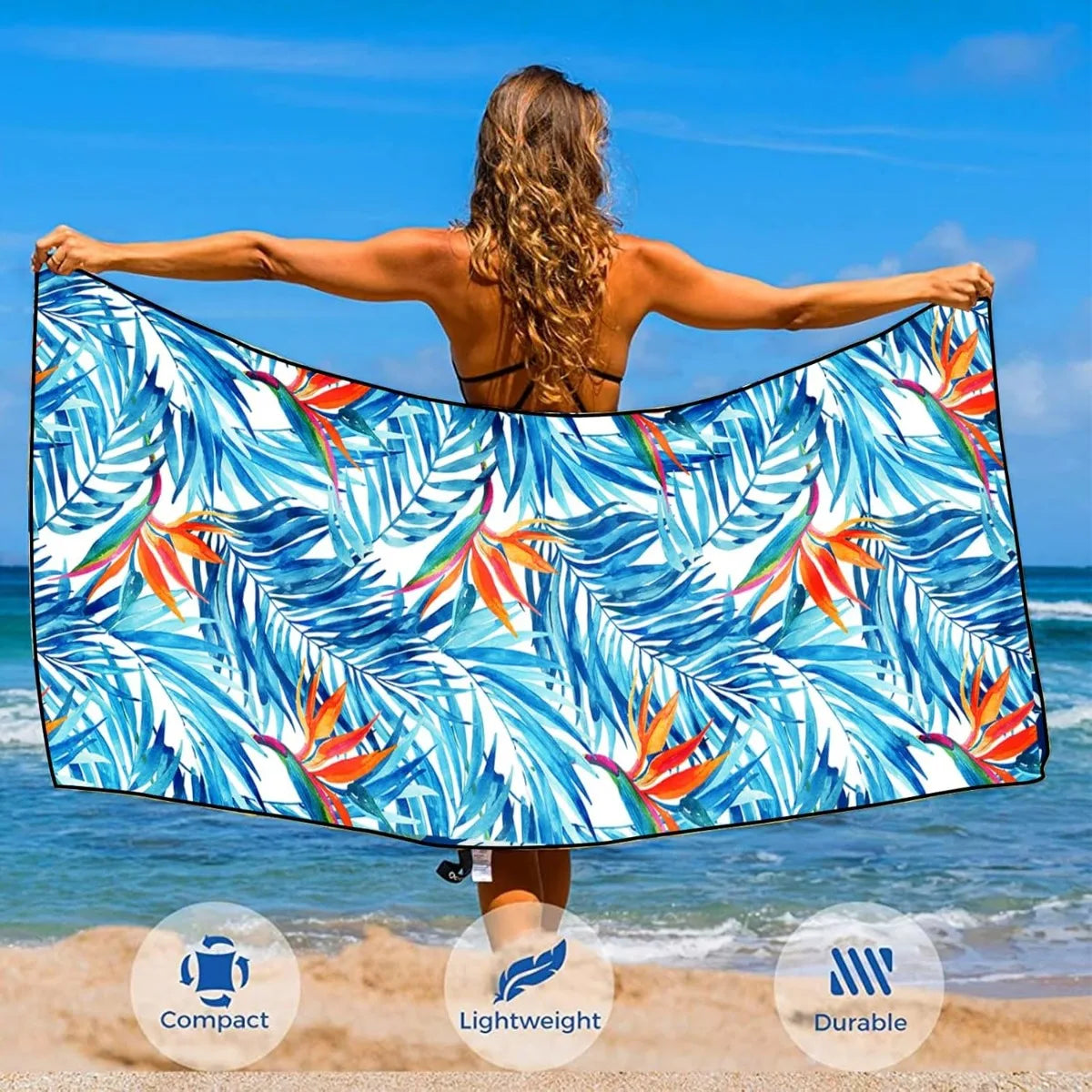 Beach Towel Microfiber for Adult, Lightweight Extra Large Quick Drying Towel for Swimming Sports Beach Gym