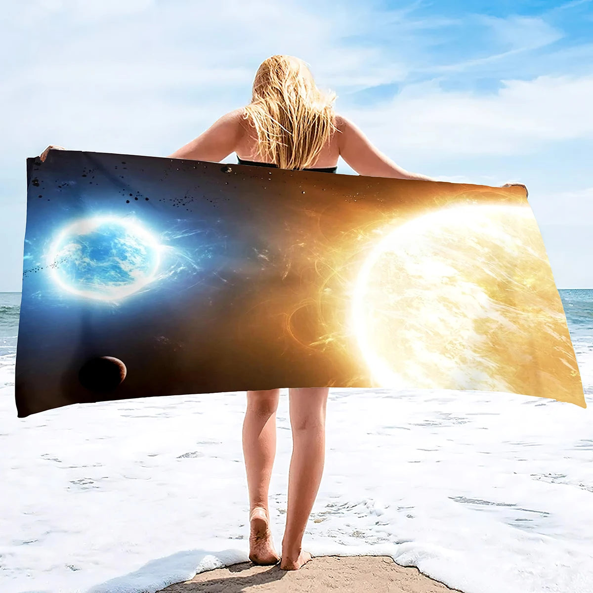 Sun Print Microfiber Beach Towel  Summer Bath Pool Towels Sand Proof Quick Dry Oversized  Accessories for Adults Kids