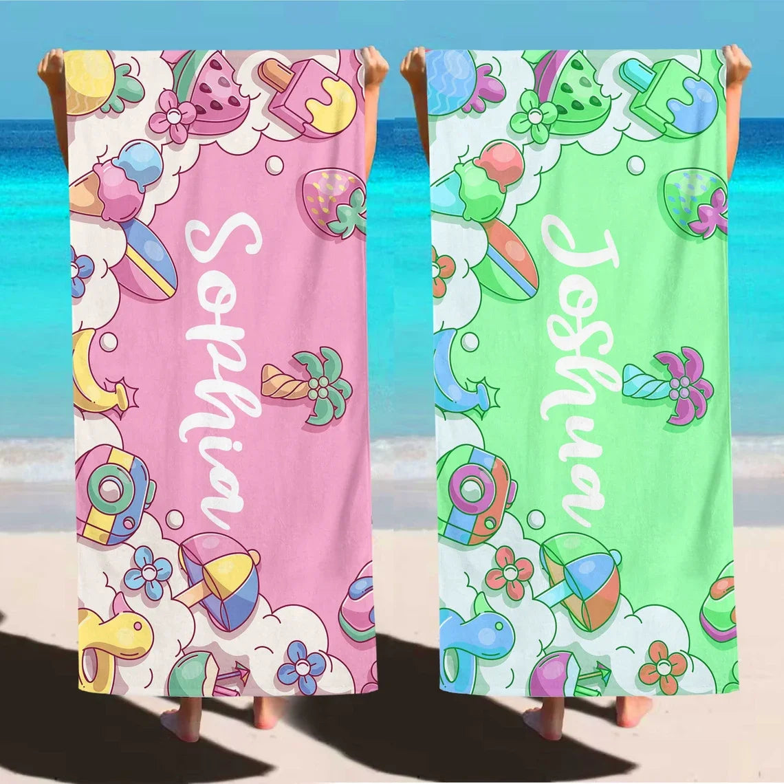 Personalized Custom Beach Towel Swimming Towel Gift For Swimmer Outdoor Pool towel Yoga Summer Birthday Gift Girls Beach Trip