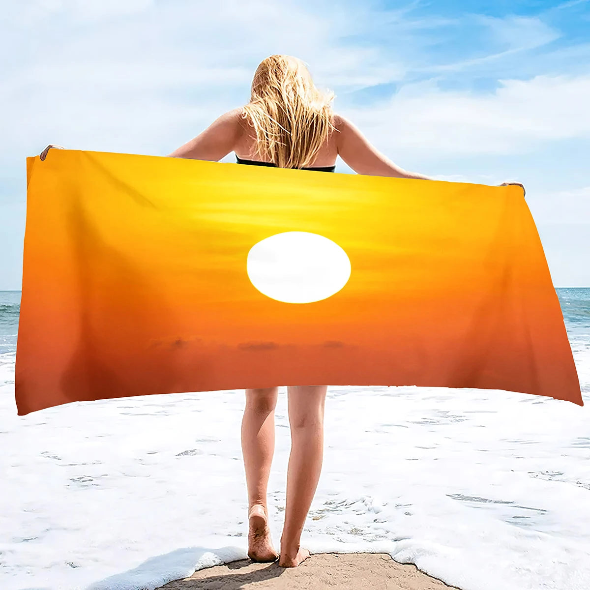 Sun Print Microfiber Beach Towel  Summer Bath Pool Towels Sand Proof Quick Dry Oversized  Accessories for Adults Kids
