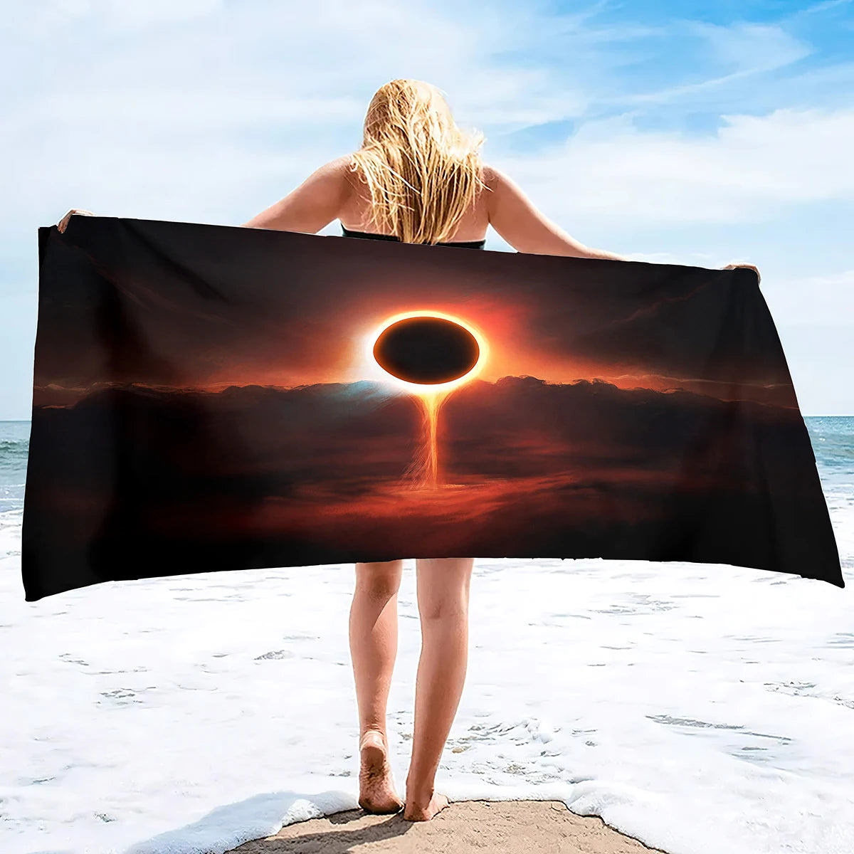 Sun Print Microfiber Beach Towel  Summer Bath Pool Towels Sand Proof Quick Dry Oversized  Accessories for Adults Kids