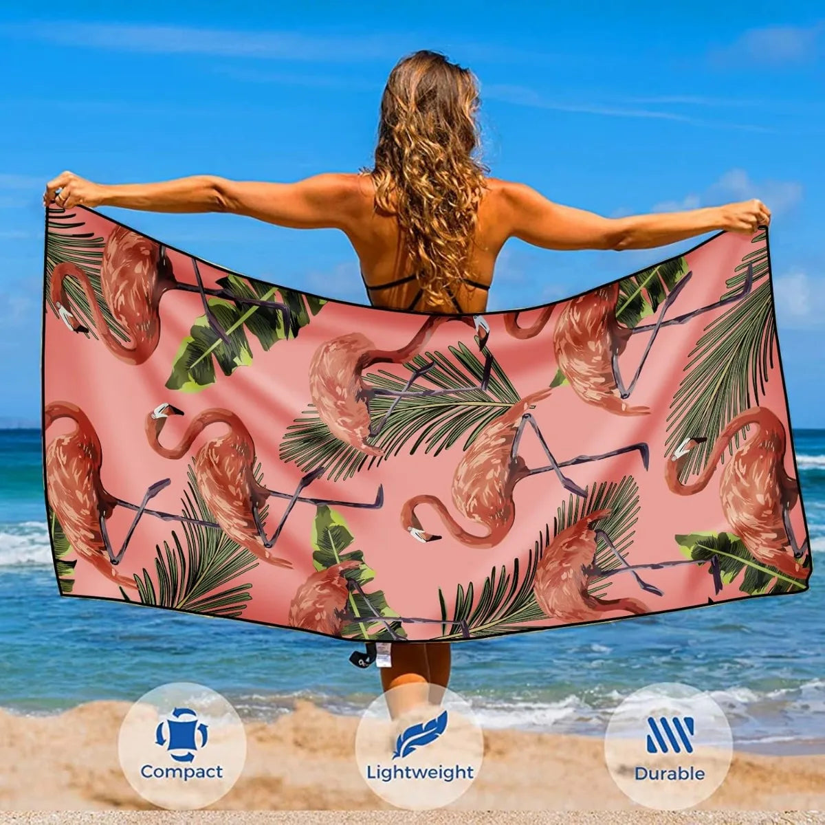Beach Towel Microfiber for Adult, Lightweight Extra Large Quick Drying Towel for Swimming Sports Beach Gym