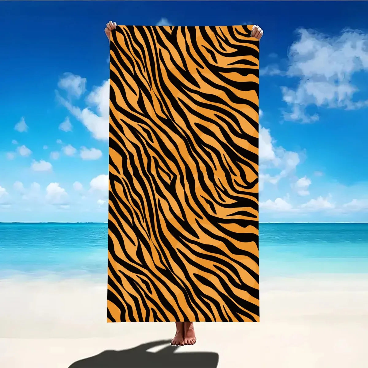 Zebra Stripe Decor Beach Towel Large Microfiber Ultra-Soft Quick Dry Bath Towels For Swimming Yoga Lightweight Travel Camping