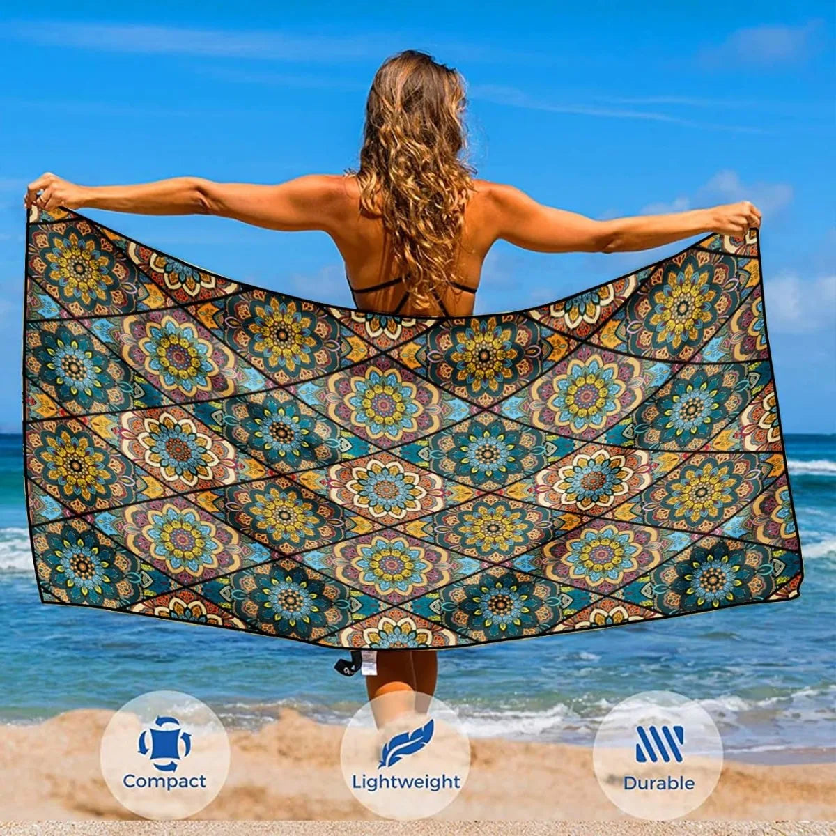 Beach Towel Microfiber for Adult, Lightweight Extra Large Quick Drying Towel for Swimming Sports Beach Gym