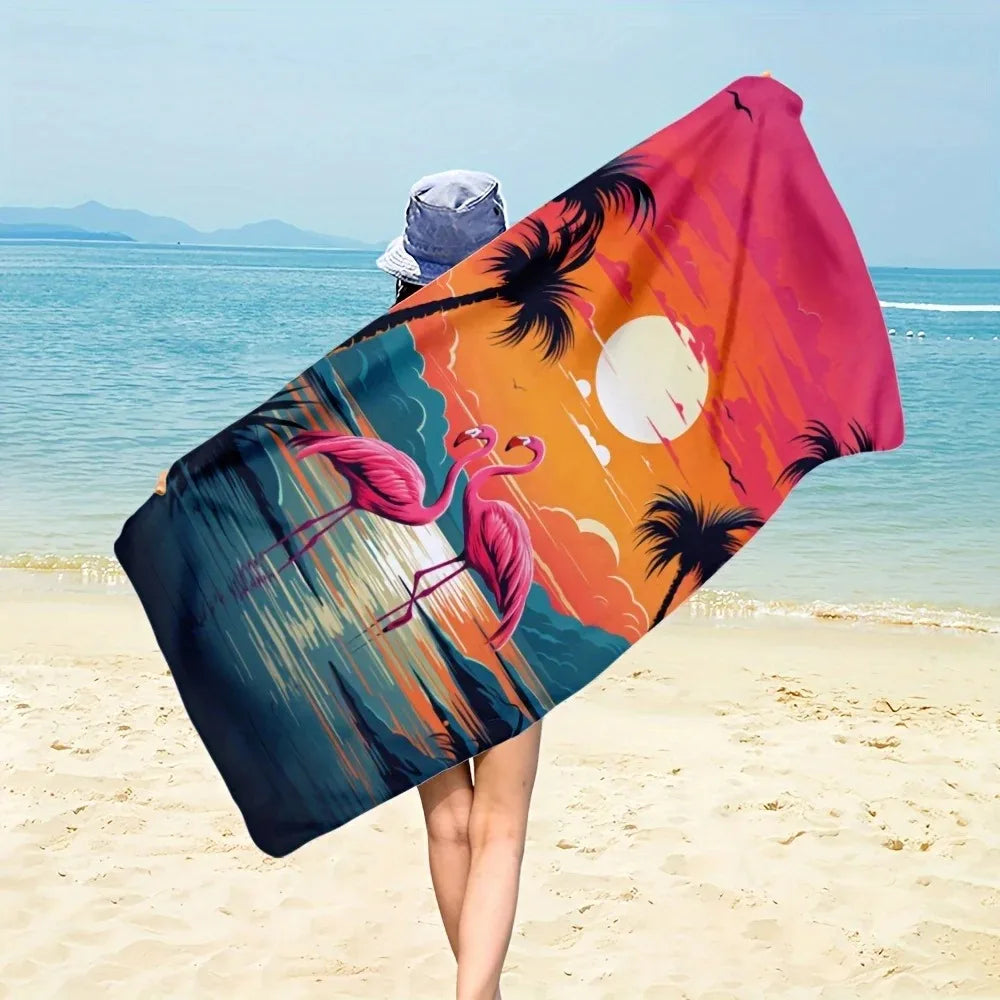Microfiber Hairring Printed Beach Towel Mountain Climbing Yoga Beach Swimming Running Absorbent Soft Towel