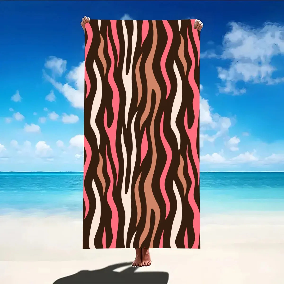 Zebra Stripe Decor Beach Towel Large Microfiber Ultra-Soft Quick Dry Bath Towels For Swimming Yoga Lightweight Travel Camping