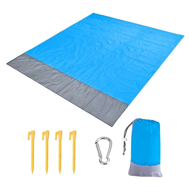 2x2.1m Waterproof Pocket Beach Mat Blanket Folding Camping Mattress Portable Lightweight Mat Outdoor Picnic Mat Sand Beach Towel