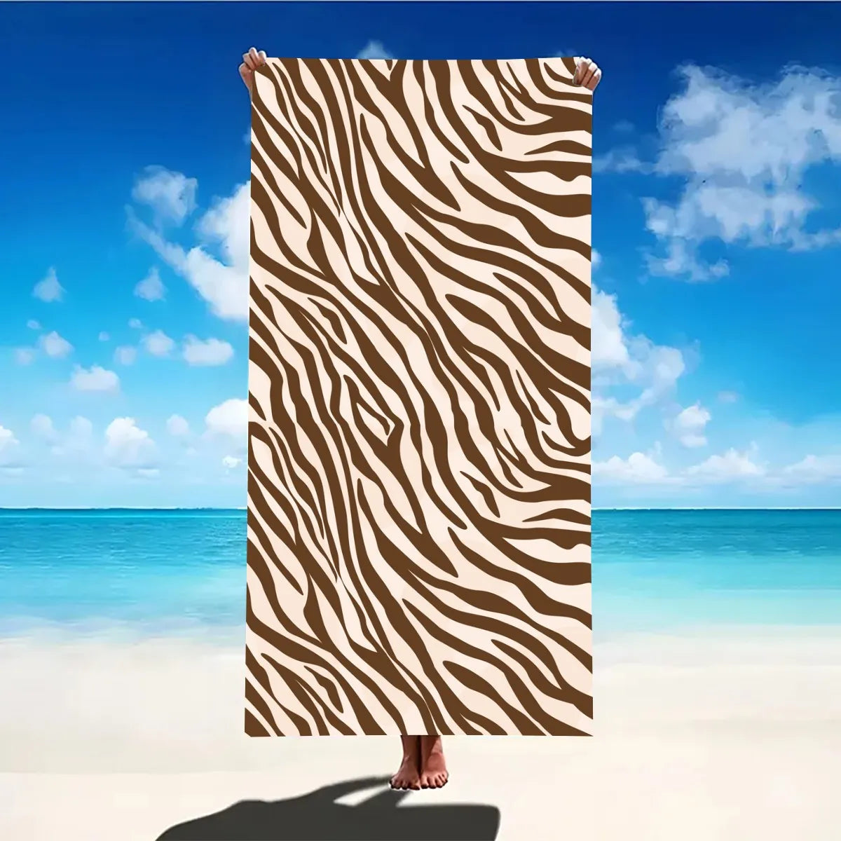 Zebra Stripe Decor Beach Towel Large Microfiber Ultra-Soft Quick Dry Bath Towels For Swimming Yoga Lightweight Travel Camping