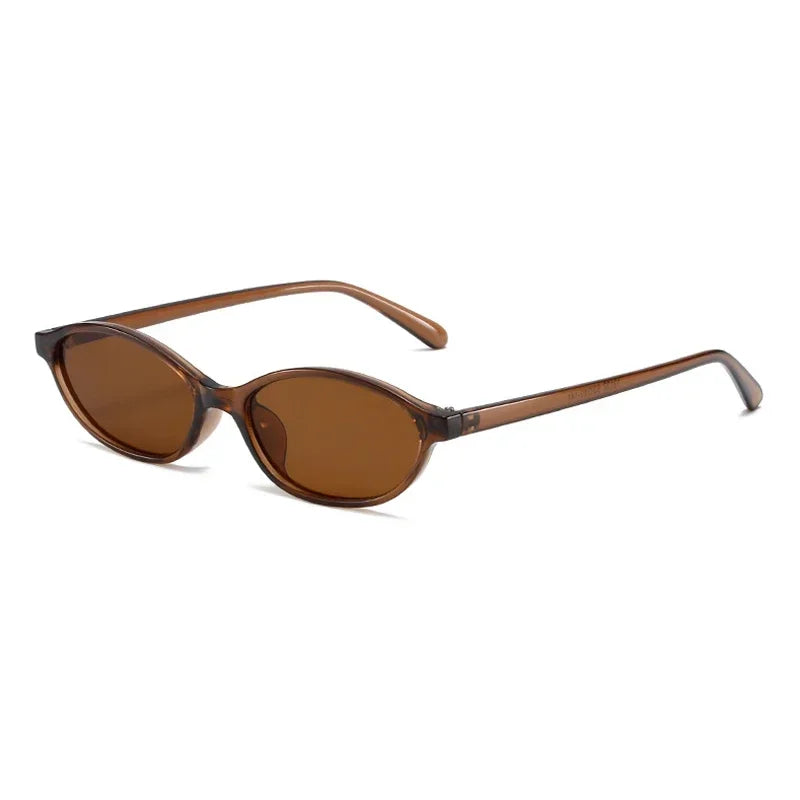 Retro Oval Frame Sunglasses Fashion Personalized Trendy Small Frame Sunglasses Punk Cat Eyes Sunshade Sun Protection Glasses