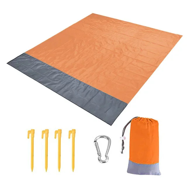 2x2.1m Waterproof Pocket Beach Mat Blanket Folding Camping Mattress Portable Lightweight Mat Outdoor Picnic Mat Sand Beach Towel