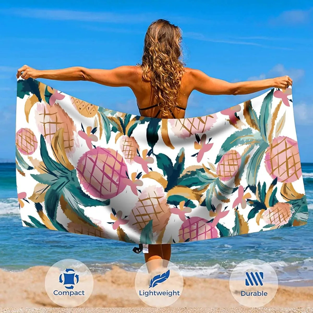 Beach Towel Microfiber for Adult, Lightweight Extra Large Quick Drying Towel for Swimming Sports Beach Gym