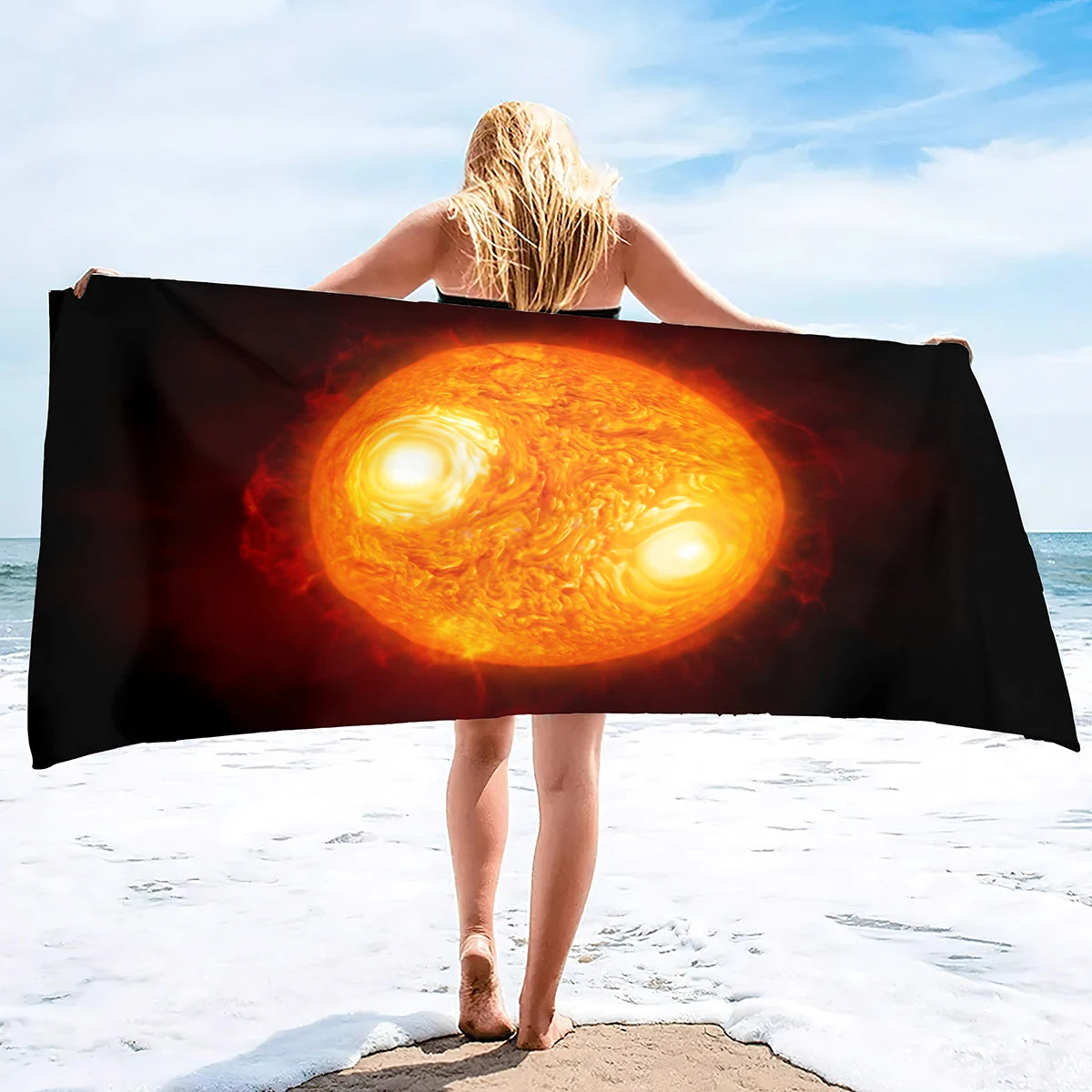 Sun Print Microfiber Beach Towel  Summer Bath Pool Towels Sand Proof Quick Dry Oversized  Accessories for Adults Kids