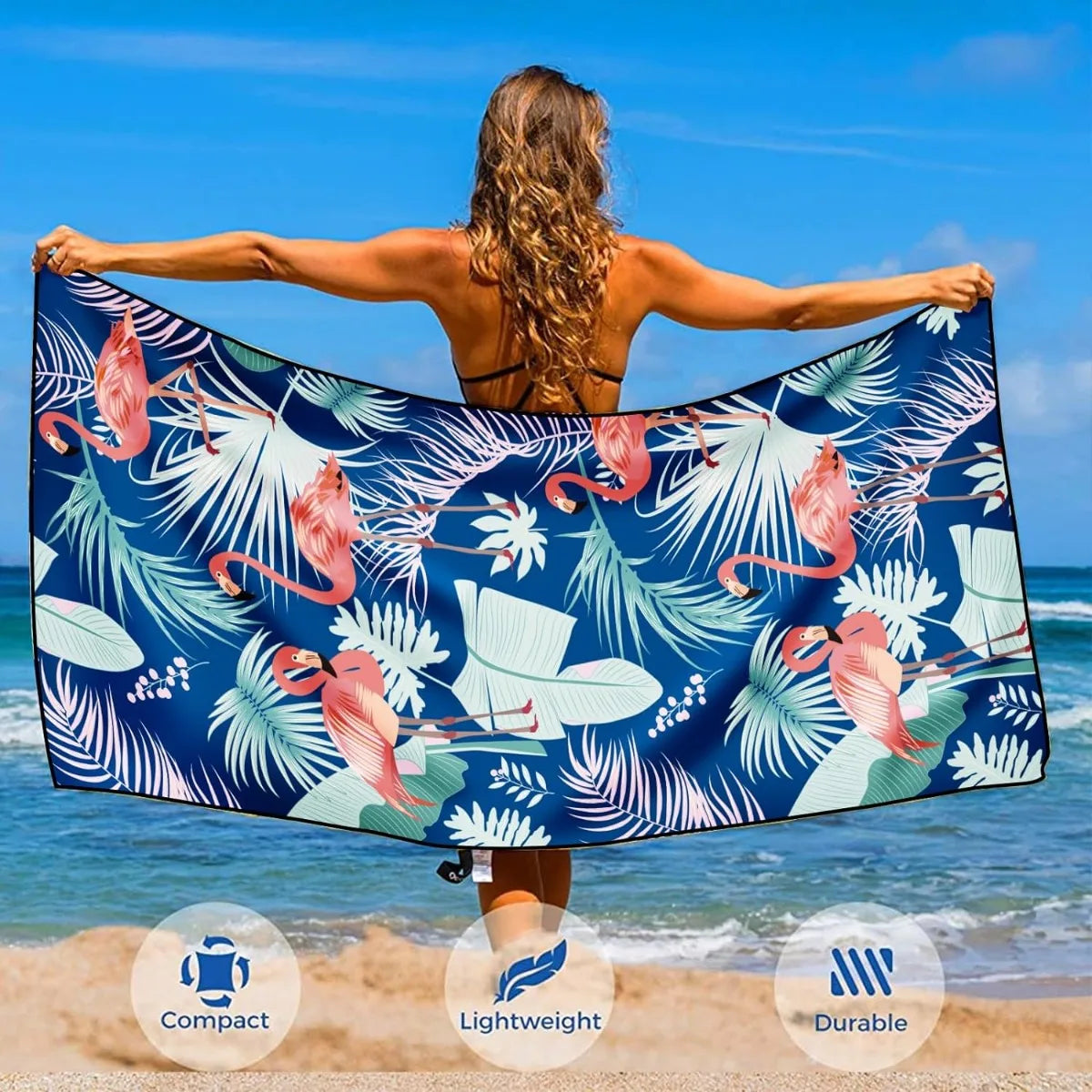 Beach Towel Microfiber for Adult, Lightweight Extra Large Quick Drying Towel for Swimming Sports Beach Gym