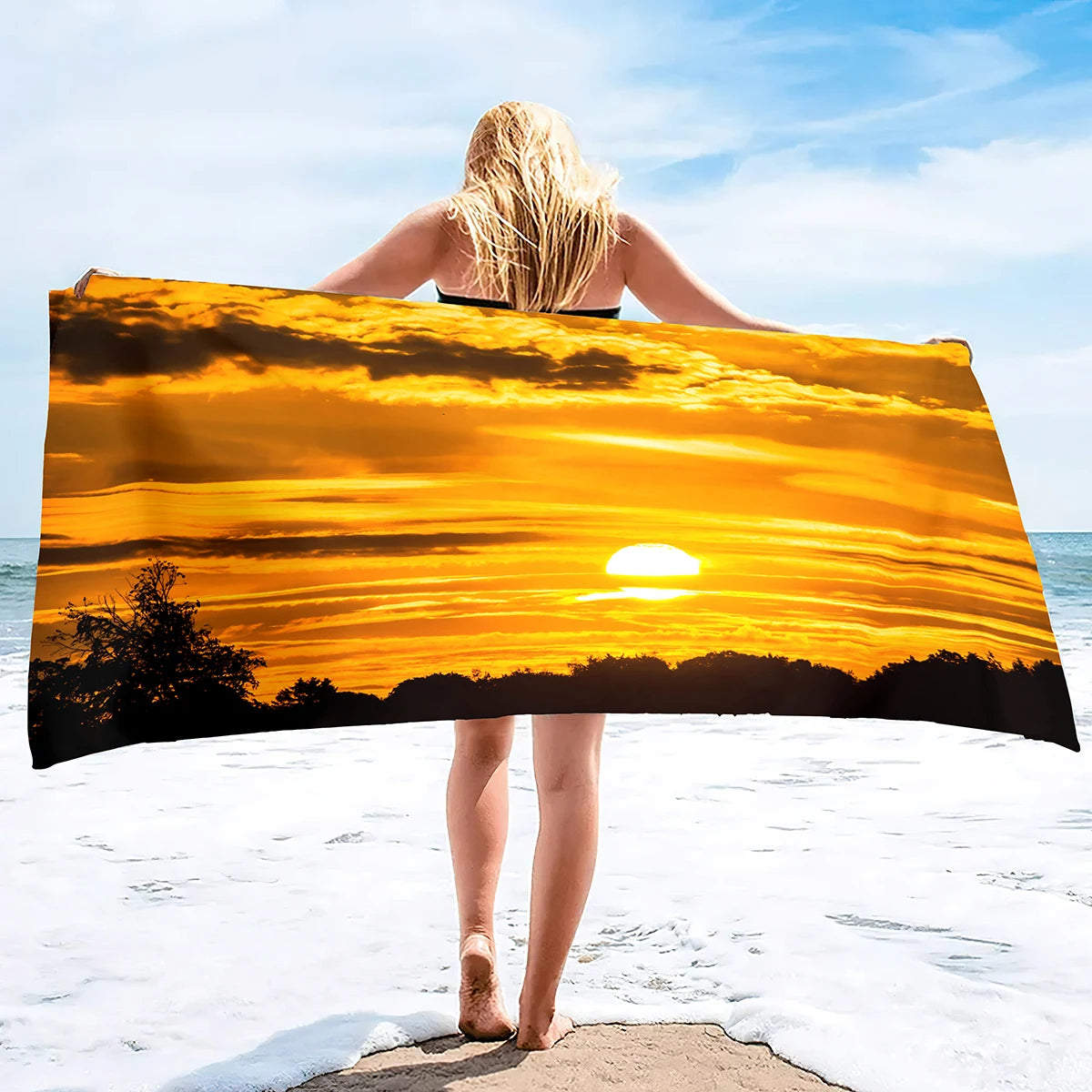 Sun Print Microfiber Beach Towel  Summer Bath Pool Towels Sand Proof Quick Dry Oversized  Accessories for Adults Kids