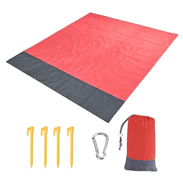 2x2.1m Waterproof Pocket Beach Mat Blanket Folding Camping Mattress Portable Lightweight Mat Outdoor Picnic Mat Sand Beach Towel