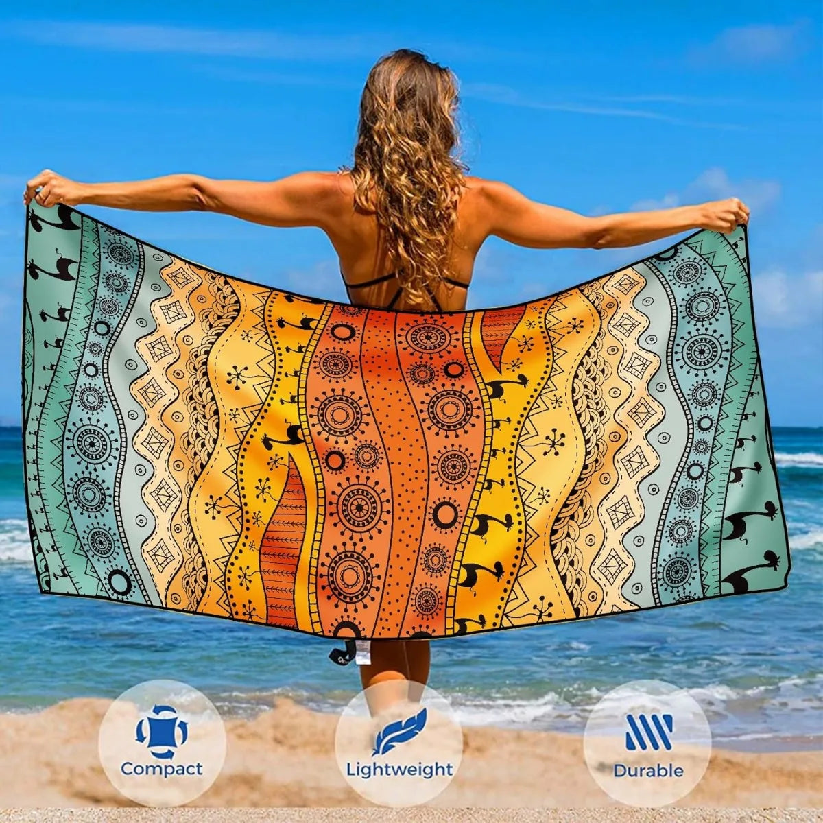 Beach Towel Microfiber for Adult, Lightweight Extra Large Quick Drying Towel for Swimming Sports Beach Gym