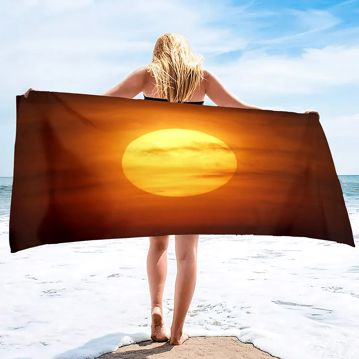 Sun Print Microfiber Beach Towel  Summer Bath Pool Towels Sand Proof Quick Dry Oversized  Accessories for Adults Kids