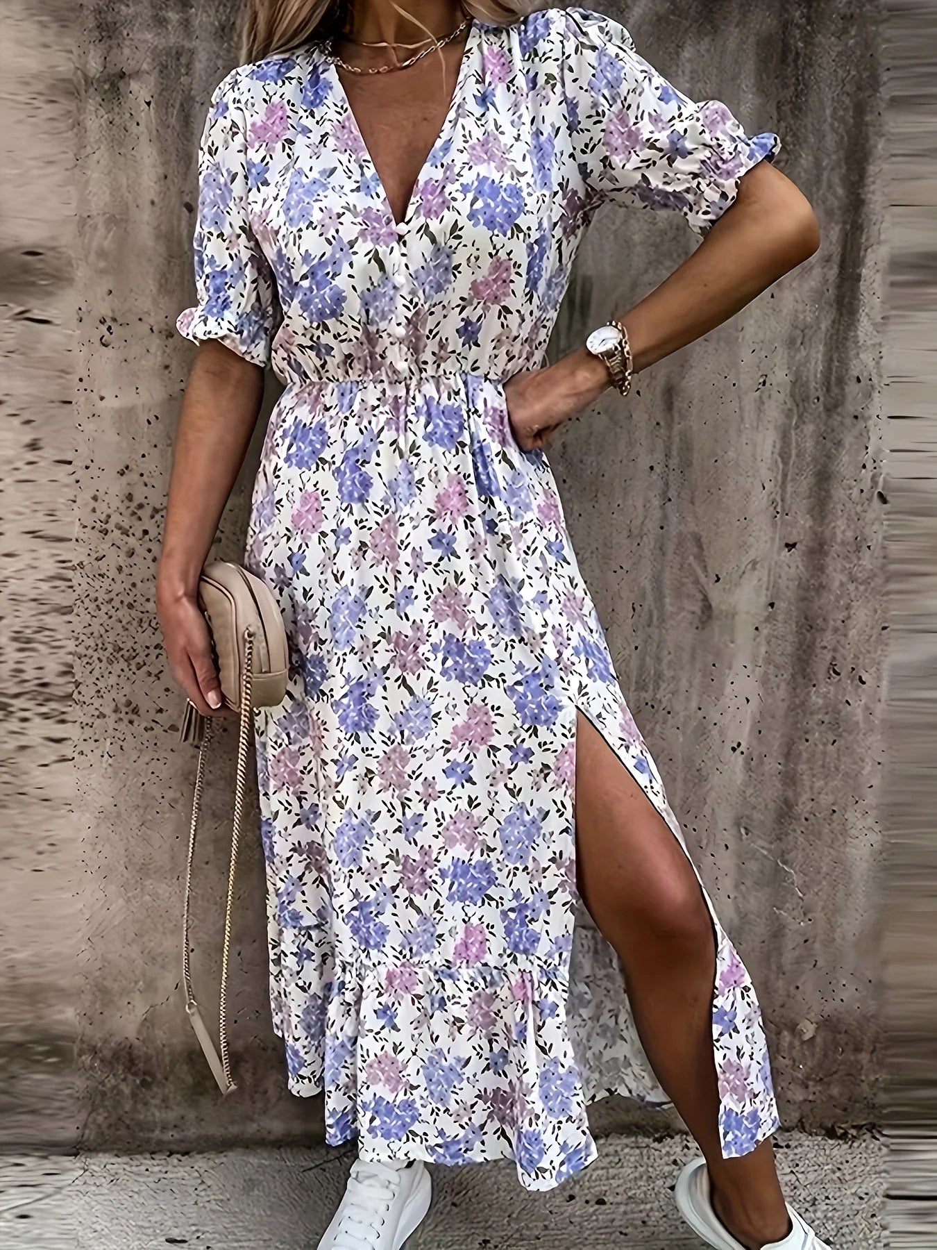Women's Oversized Woven Dress Casual Bohemian Maxi Summer A-Line Long Dress with Pockets Full Length Clothing