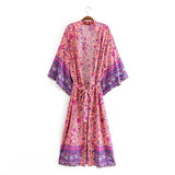 Bohemian Printed Bikini Cover-ups Green Tunic Long Kimono Cardigan Plus Size 2023 Women Beach Wear Swim Suit Cover Up A155