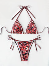 2025 Halter String Triangle Two Piece Bikini Women Swimwear Female Swimsuit Bathers Bathing Swimming Suit Beachwear Summer