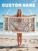 1PC Customizable Personalized Name Beach Towel Pool Bath Towel Letter Combination Customization for Gifts