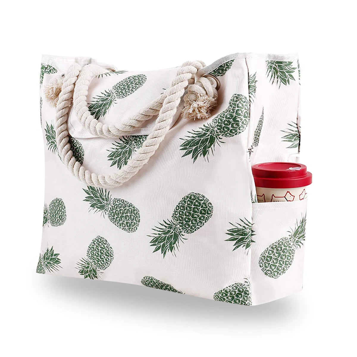 Striped Beach Tote Bag for Women Canvas Tote Foldable, Lightweight Water-Resistant Travel Bag