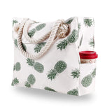 Striped Beach Tote Bag for Women Canvas Tote Foldable, Lightweight Water-Resistant Travel Bag