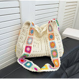 Korean Women's Woven One-shoulder Underarm Bag Large Capacity Commuter Beach Bag 2025 New Fashion Hand-held Net Bag Women's Bag