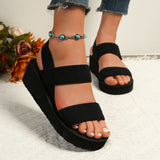 Women Slingback Wedge Sandals Outdoor Summer Lightweight Slides Solid Color Thick Bottom Ladies Slipper Female Roman Sandals