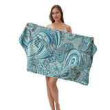 DIZETION Absorbent and Quick-drying Beach Towel Microfiber Yoga Swimming Beach Towel Printed Seaside Bath Towel 70*140CM