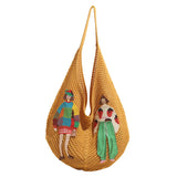 Korean Women's Woven One-shoulder Underarm Bag Large Capacity Commuter Beach Bag 2025 New Fashion Hand-held Net Bag Women's Bag