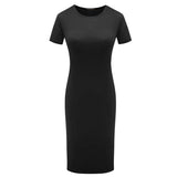 Summer Women Dresses Knee-Length Shinny Casual Short Sleeve Bandage Bodycon Sheath Dress Vestidos QT031