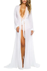 Women Solid Color Chiffon Kimono Summer Holiday Beach Cardigan Bikini Cover Up Wrap Beachwear Loose Clothes